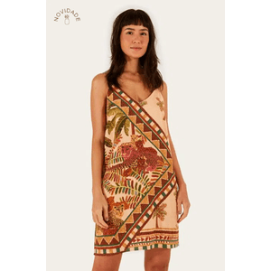 vestido curto estampado mãe onça